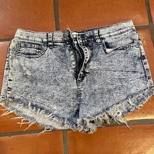 Acid Wash Denim Women Shorts